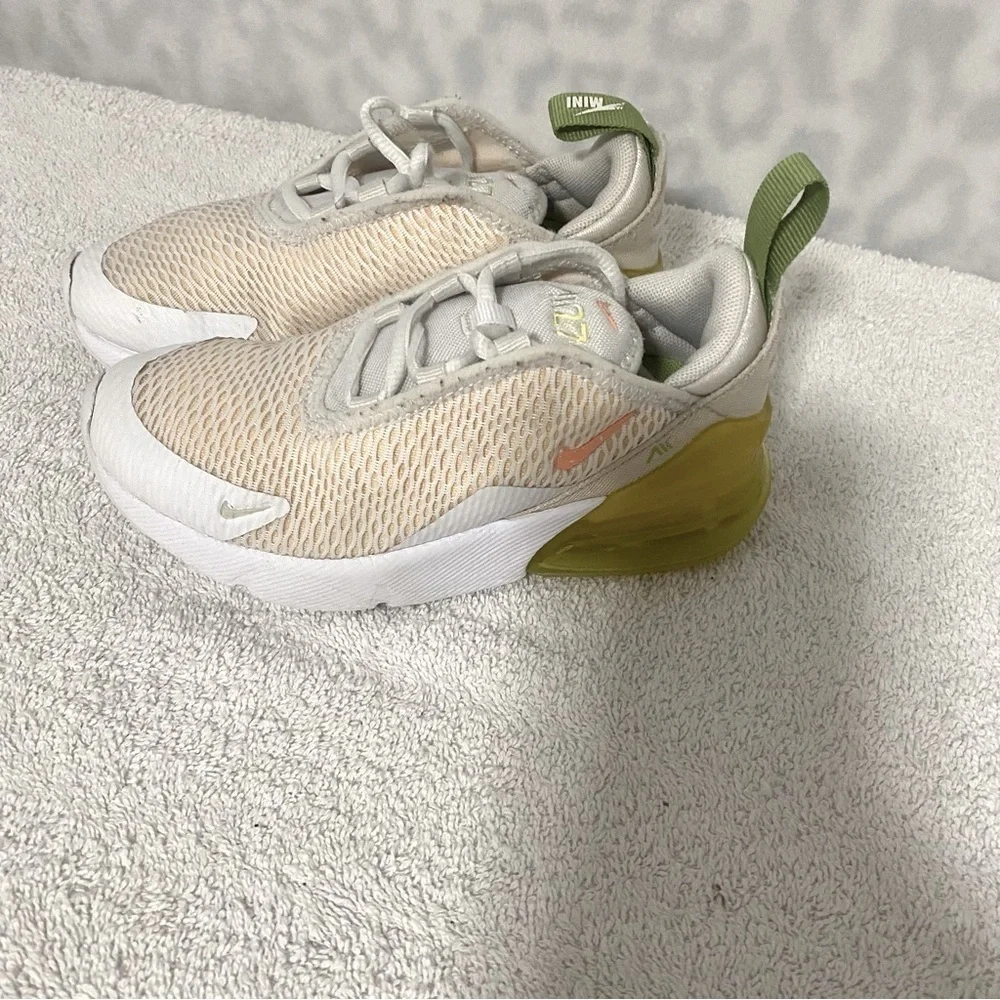 Toddlers Nike Air Max 270 Mini Nike White Crimson Yellow [DV2201-100] Sz 11C